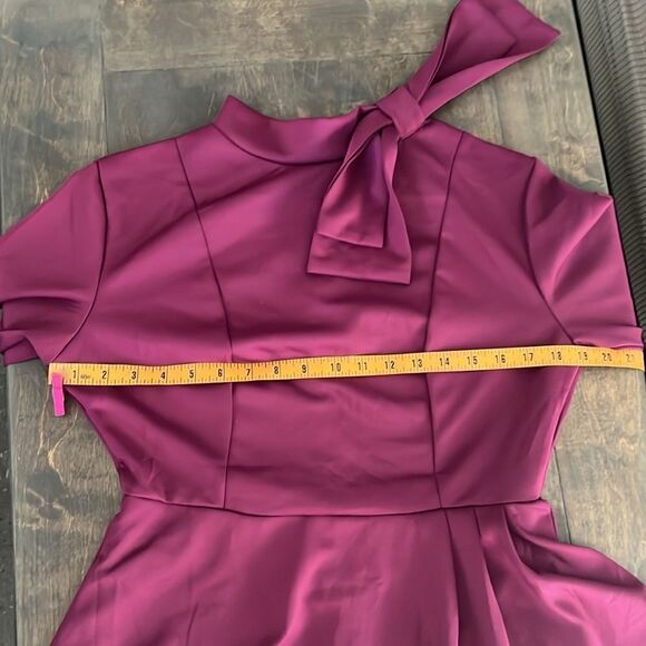 Peplum Bodycon Long Sleeves Work Dresses Bow Club Ruffle Pencil Formal Cocktail - Picture 9 of 14